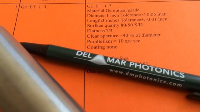 Germanium solid etalon FSR 500 MHz, wavelength range 5.2 micron to 14.3 micron sales@dmphotonics.co смотреть онлайн