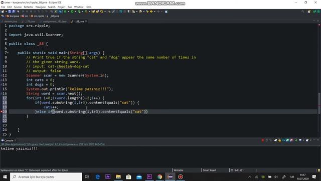 "cat" and "dog" counts in the string смотреть онлайн
