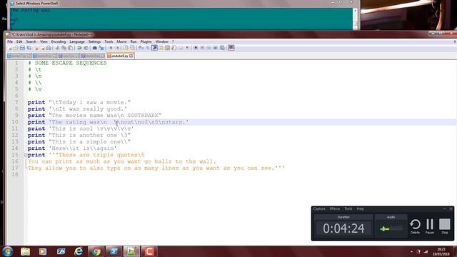 Python - Escape sequences смотреть онлайн