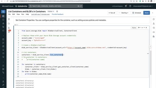 List Containers and BLOBs using BlobServiceClient, ContainerClient #data #dataengineering смотреть онлайн