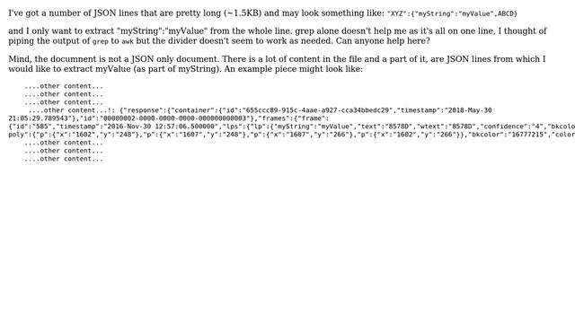 Unix & Linux: extract piece out of JSON line смотреть онлайн
