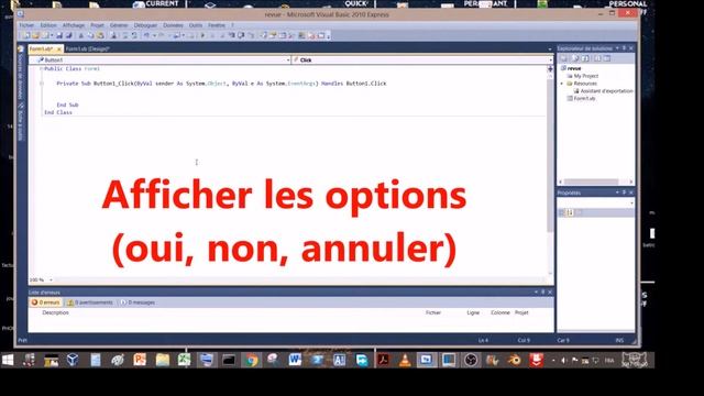 VB.net - programmer un bouton quitter avec option oui non annuler смотреть онлайн