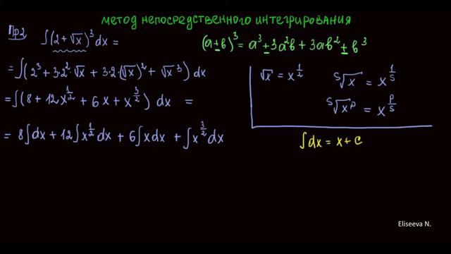 Интегралы 1.2 Метод непосредственного интегрирования. Часть 2 (720p)