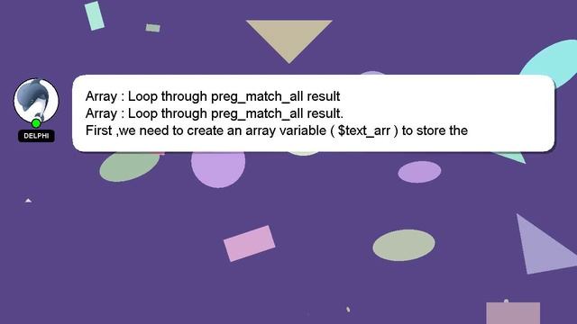 Array : Loop through preg_match_all result смотреть онлайн