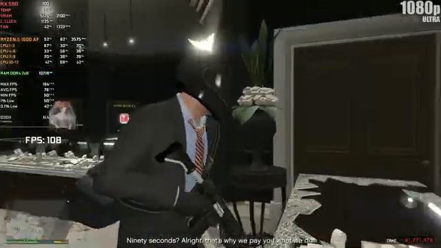 Grand Theft Auto V | 1080p | (RX 580 8 GB (Stealth BIOS) | AMD Ryzen 5 1600 AF | 16 GB RAM) смотреть онлайн