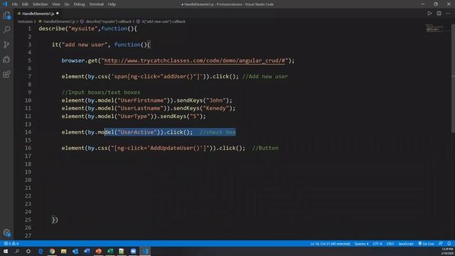 Part-11: Working with Elements in AngularJS App using Protractor|Input box|Buttons|Alert|Drop Down смотреть онлайн