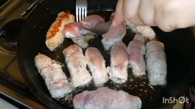 рулетики из свинины #рецепты #блюдаизсвинины #ужин #вкусныйужин #свинина смотреть онлайн