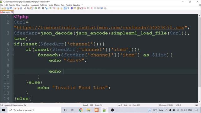 How to Read/Fetch RSS Feed using PHP смотреть онлайн