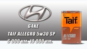 Taif Allegro 5w30 (отработка из Hyundai, 6 000 км. и 10 000 км., G4KE, ГБО).