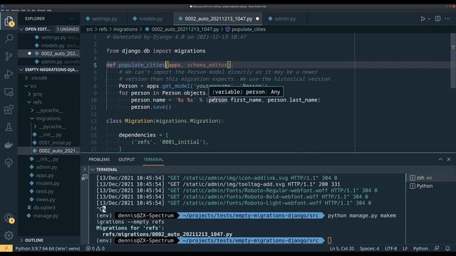 Как наполнить базу данных Django дефолтными данными? Django Data Migrations in action. смотреть онлайн