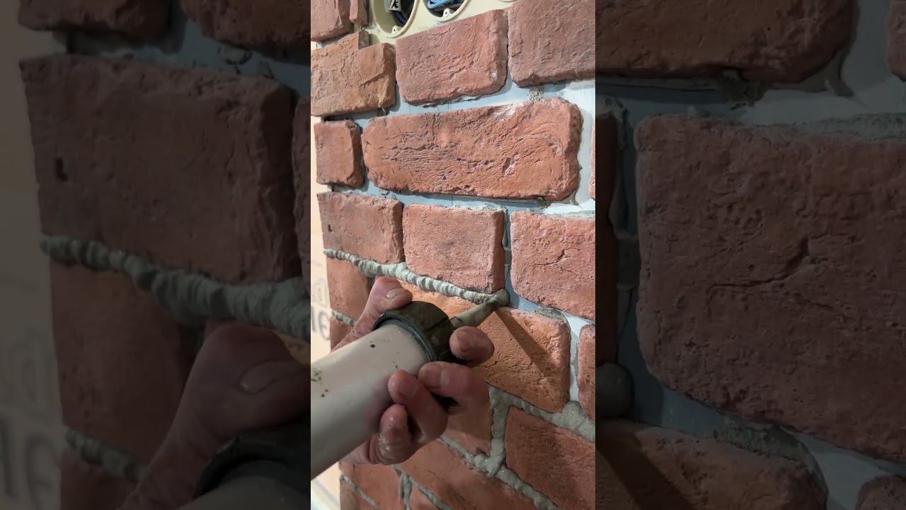 Заделка швов декоративного кирпича на объекте в ЖК Академика Павлова #дизайнерскийремонт смотреть онлайн