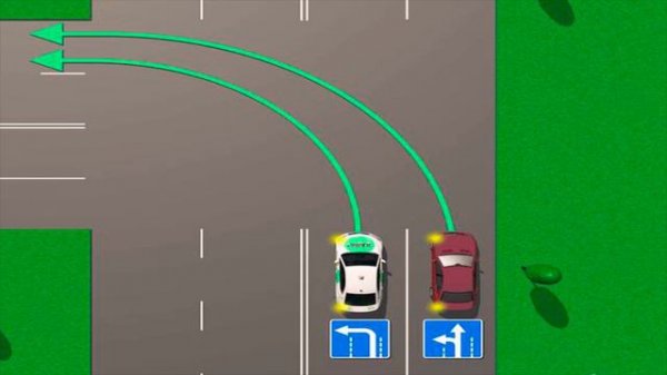 Кто должен уступить дорогу при одновременном перестроении?