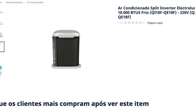 Ar Condicionado Split Inverter Electrolux 18 000 BTUS Frio QI18F QE18F 220V QI18F QE18F смотреть онлайн