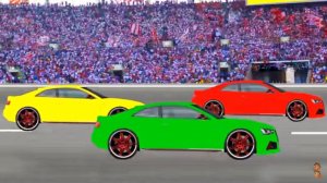 Гоночные Машинки участвуют в СОРЕВНОВАНИЯХ. Учим цвета вместе с разноцветными автомобилями