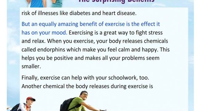 EXCEL 8 for Kaz M4c "Teens & Exercise. The surprising benefits" text смотреть онлайн