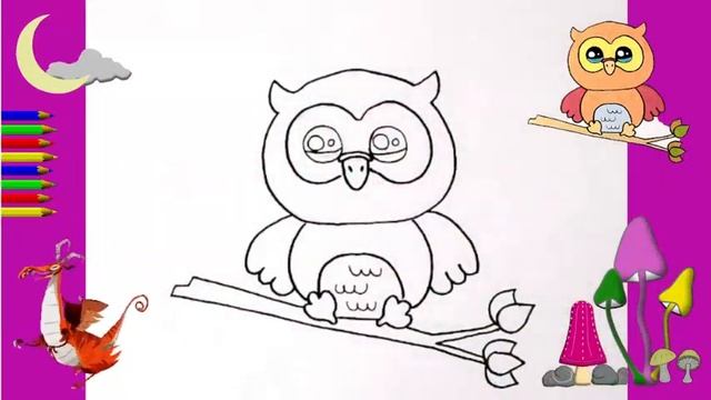 Как нарисовать МИЛЫЙ. просто, Рисунки для начинающих. сова смотреть онлайн