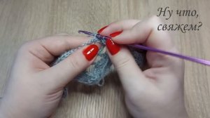 ???ШАЛЬ КРЮЧКОМ "Ромбики и веерочки" из Alize Angora Gold Simli (вязание крючком для начинающих )