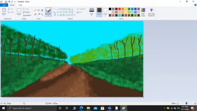 How to Draw - in computer| Drawing Forest |microsoft paint tutorial|ms paint|computer drawing смотреть онлайн
