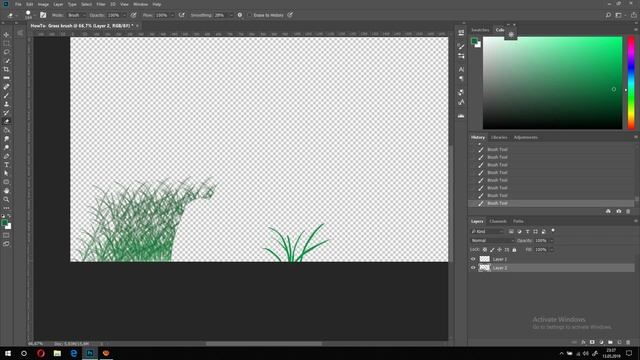PHOTOSHOP GRASS BRUSH TUTORIAL смотреть онлайн