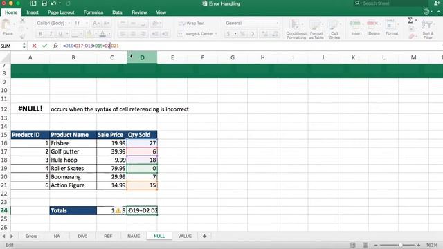NULL Errors in Microsoft Excel смотреть онлайн