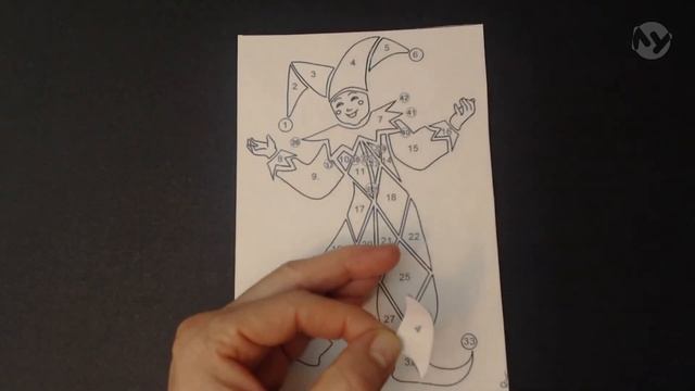 Арлекин. Обратная аппликация. смотреть онлайн