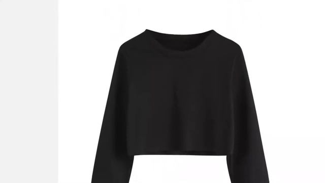 Женская трикотажная укороченная футболка с круглым вырезом и длинными рукавами в рубчик осенняя пов смотреть онлайн