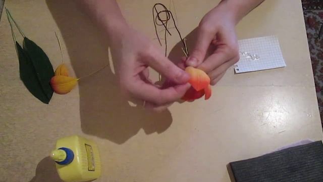 2) Тюльпан из ткани на стебле в вазу. Мастер класс( 2 часть) смотреть онлайн