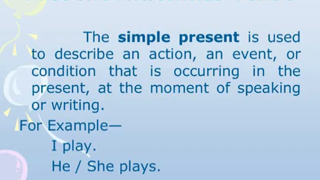 Explain Tenses and detail about present Tense смотреть онлайн