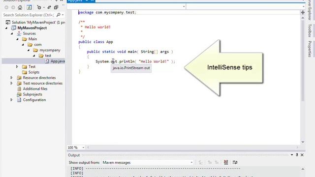 Java development under Visual Studio: simple Maven project смотреть онлайн