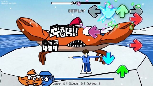 Crab Fight: Crab VS. Jeff (Festive Funkin' Mod Jam) - Gameplay смотреть онлайн