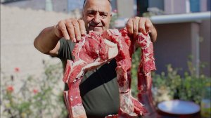 Мясо телятины, приготовленное в казане на костре. Очень вкусный рецепт от Жоржа!