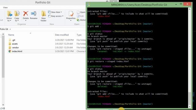 Unstaging of files from staging area (Hindi) смотреть онлайн