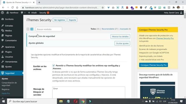? Aumentar la seguridad de WordPress en Ajustes y con iThemes Security смотреть онлайн