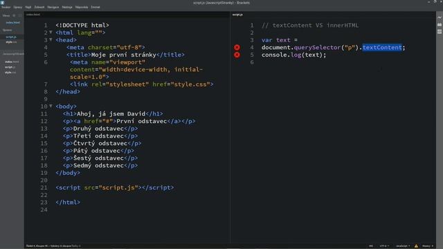 45. Ovládni JavaScript - textContent a innerHTML v JavaScriptu смотреть онлайн