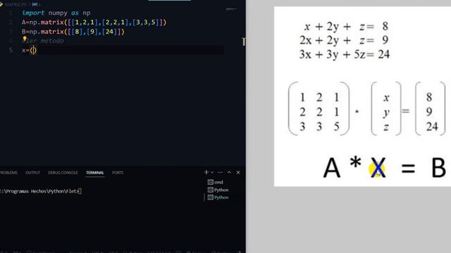 RESOLVER SISTEMAS DE ECUACIONES LINEALES CON NUMPY - PYTHON✅ смотреть онлайн