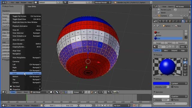 Blender Multiple Materials Tutorial Colouring Different Selections Of Spheres Rings And Segments