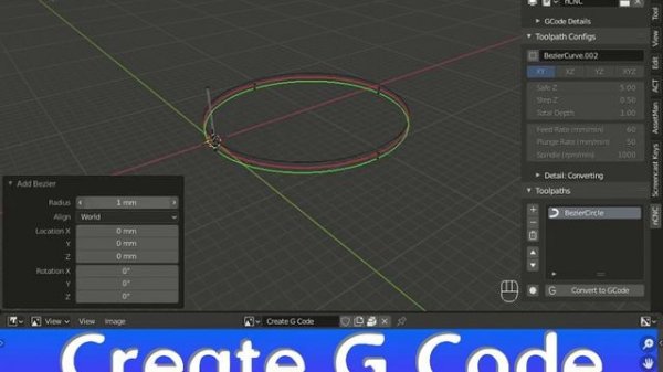 nCNC - Create G Code - Blender Addon