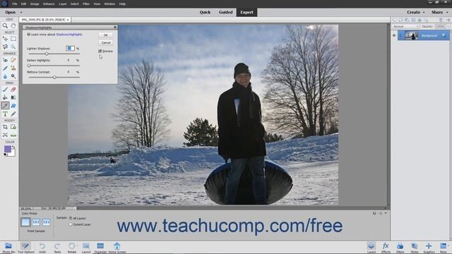 Photoshop Elements 2020 Tutorial Adjusting Shadows/Highlights Adobe Training