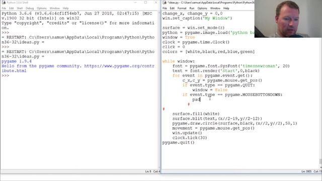 Python Basics Pygame Mouse Down Specific Position смотреть онлайн