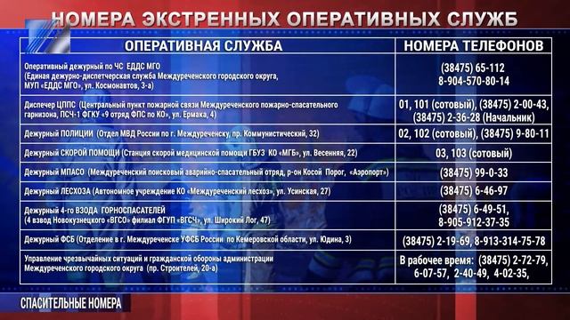 Телефоны экстренных оперативных служб смотреть онлайн