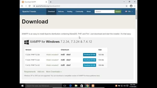 Installing XAMPP ( APACHE, PHP, MYSQL ) on Windows 10 AND Setup Wordpress смотреть онлайн