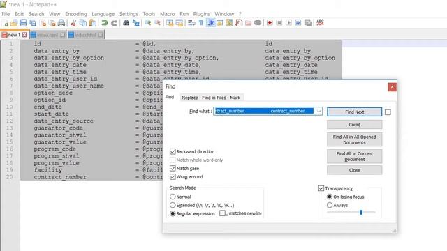 Notepad ++ cool tricks, highlight column (with Alt key) and Regular Expression смотреть онлайн
