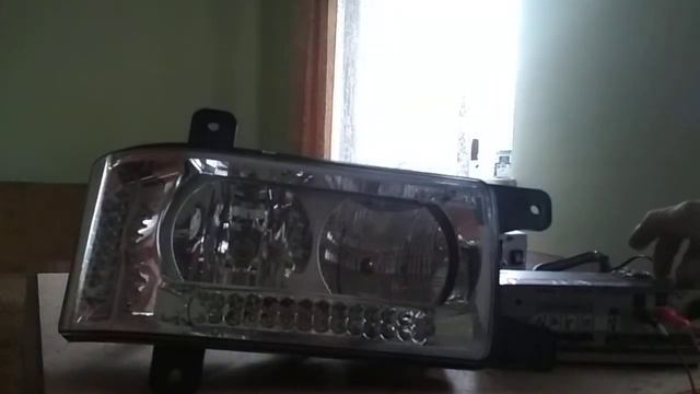 Светодиодная фара с ДХО КАМАЗ, проверка фары и корректора. смотреть онлайн