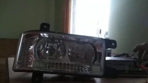 Светодиодная фара с ДХО КАМАЗ, проверка фары и корректора.