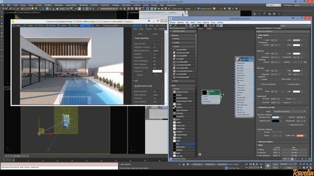 Создание воды с каустикой в бассейне Corona renderer смотреть онлайн