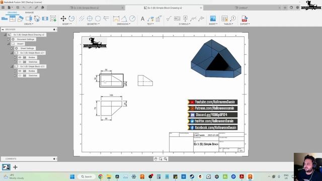 Exercise 3 | Beginner to Expert | Fusion 360 | AutoCAD | SolidWorks | #halloweenswain#fusion360#3d смотреть онлайн