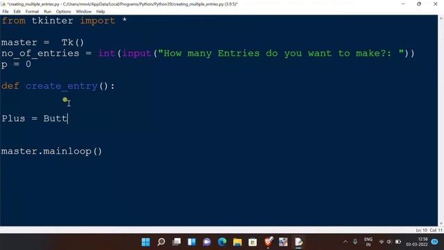 Creating multiple entries in Python tkinter window| Graphical user interface смотреть онлайн
