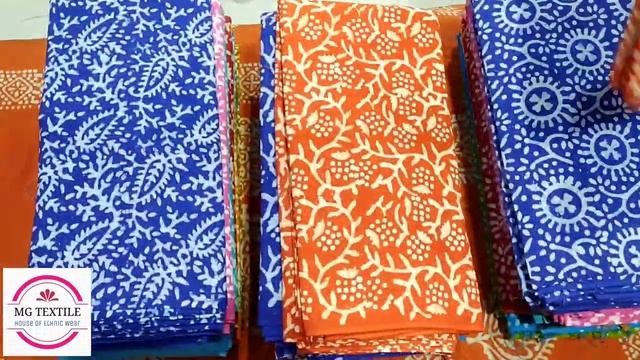 बटिक हैंड ब्लॉक प्रिंट ड्रेस मटेरियलस सीधे फैक्टरी रेट मे | Batik print dress materials direct смотреть онлайн