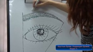 Круглые брови  Коррекция бровей   Видео 5