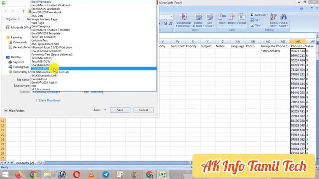 How to Imports Contacts from Excel to Mobile? I AK info Tamil Tech смотреть онлайн